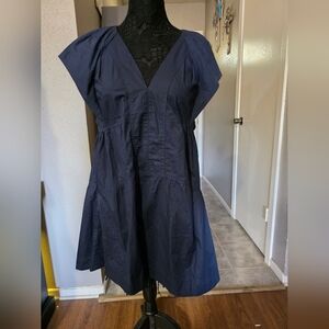 Pinch Deep Blue Cap Sleeve Mini Dress